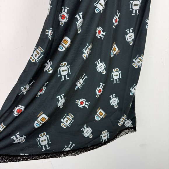 NWT Modcloth Breakfast for Dinner Sleep Bright Nightgown Robots Size Medium M - Picture 5 of 12
